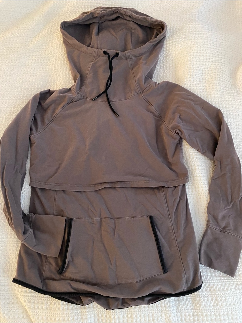 Latched Mama Mauve-Taupe Layered Hoodie for nursing